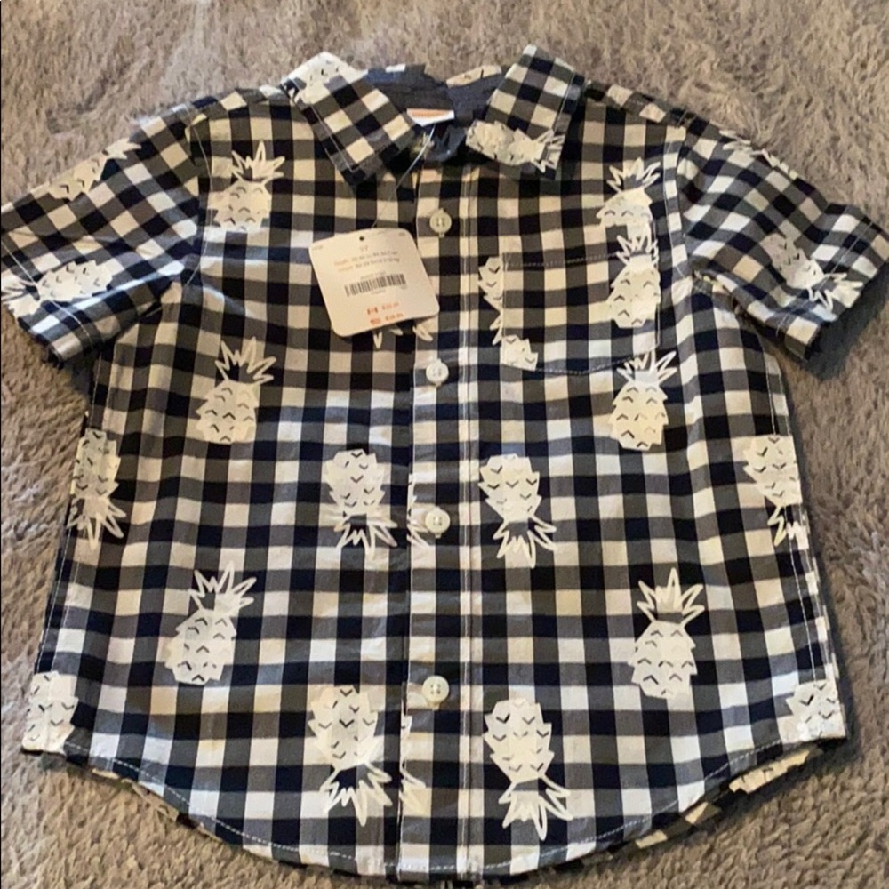 Toddler shirt sleeve pineapple button down